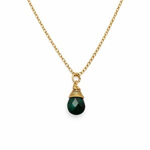 N966 S925 Emerald Cable Chain Necklace